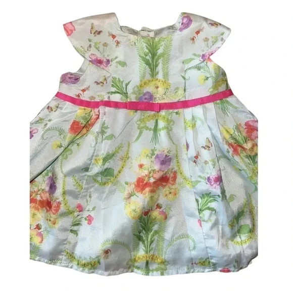 Baker Ted Baker Mint Green Floral Dress Size 0-3M - Picture 2 of 8